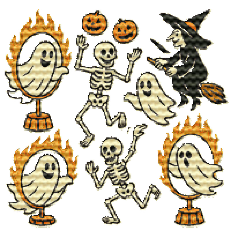 Halloween Background Cross Stitch Pattern PDF Instant Download 0