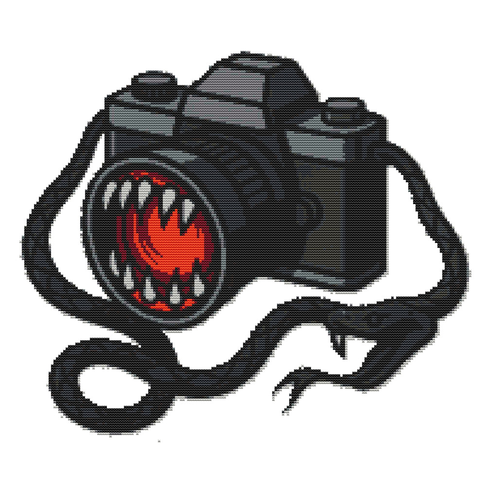 Halloween Camera Cross Stitch Pattern PDF Instant Download 0
