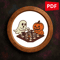 Halloween Ghost And Pumpkin Playing Chess  Cross Stitch Pattern PDF  Instant Download 0
