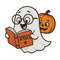 Halloween Ghost Casts Spells Cross Stitch Pattern PDF Instant Download 0