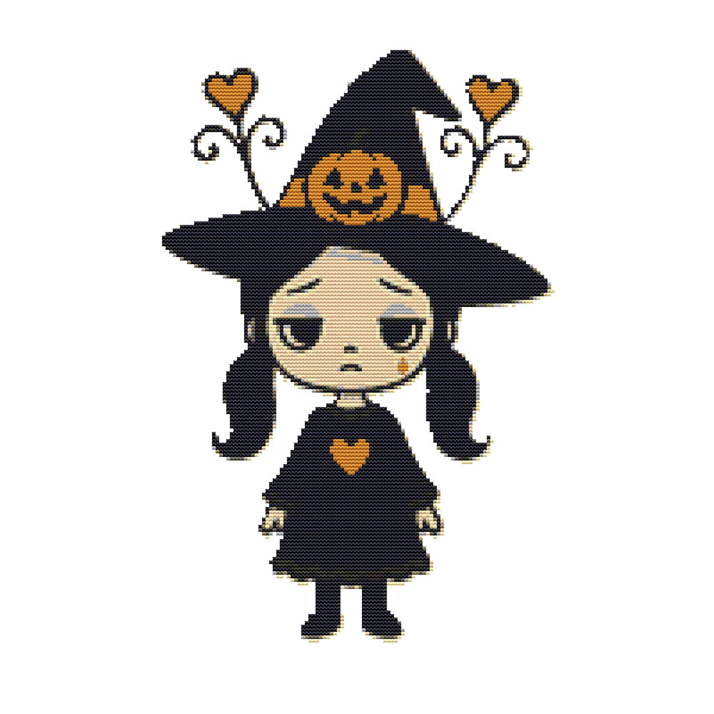 Halloween Outfit With Hat Cross Stitch Pattern PDF Instant Download 0