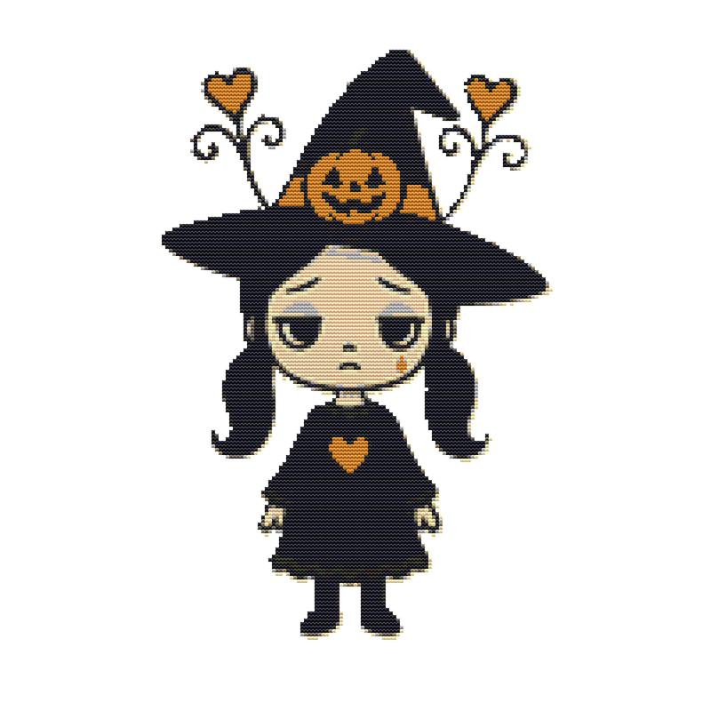 Halloween Outfit With Hat Cross Stitch Pattern PDF Instant Download 0