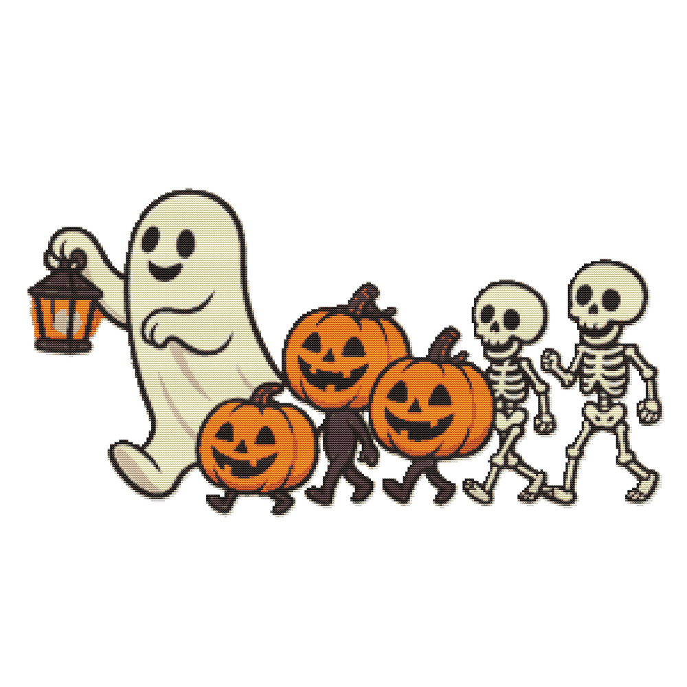 Halloween Tour Cross Stitch Pattern PDF Instant Download 0