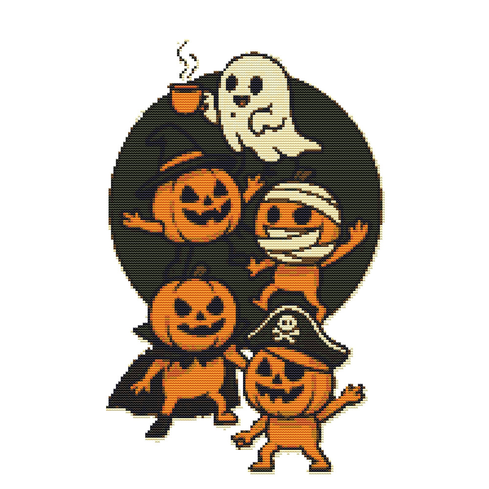 Pyramid For Halloween  Cross Stitch Pattern PDF  Instant Download 0