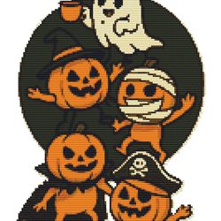 pyramid for halloween - cross stitch pattern pdf - instant download