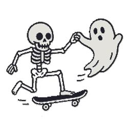 skateboarding on halloween - cross stitch pattern pdf - instant download