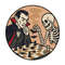 Vampire And Skeleton Play Chess Halloween  Cross Stitch Pattern PDF  Instant Download 0