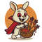 Vampire Bunny With Carrot For Halloween  Cross Stitch Pattern PDF  Instant Download 0