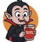 Vampire Drinks Blood From Glass On Halloween  Cross Stitch Pattern PDF  Instant Download 0