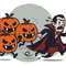 Vampire Runs Away From Pumpkins On Halloween Cross Stitch Pattern PDF Instant Download 0