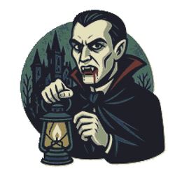 vampire with pale face for halloween - cross stitch pattern pdf - instant download