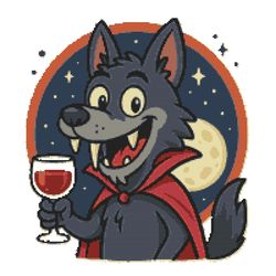 vampire wolf against the moon for halloween - cross stitch pattern pdf - instant download