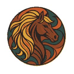 stylish horse - cross stitch pattern pdf - instant download