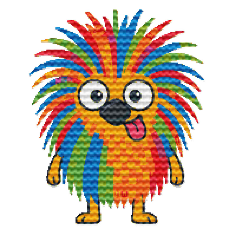 A Beautiful Hedgehog Is Standing Cross Stitch Pattern PDF Instant Download 0