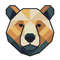 Colorful Bear Face In The Form Of Geometric Shapes Cross Stitch Pattern PDF Instant Download 0