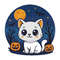 Little Kitten At Night On Halloween Cross Stitch Pattern PDF Instant Download 0
