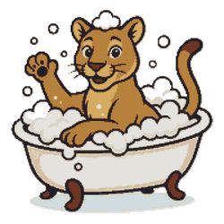 animal splashing in the bathtub - cross stitch pattern pdf - instant download