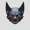 Bat Face For Halloween  Cross Stitch Pattern PDF  Instant Download 0