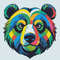 Bear Face On Blue Background Cross Stitch Pattern PDF  Instant Download 0
