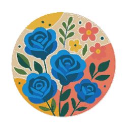 blue roses - cross stitch pattern pdf - instant download