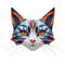 Cat Face With Geometric Pattern  Cross Stitch Pattern PDF  Instant Download 0