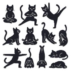 cats doing gymnastics - cross stitch pattern pdf - instant download