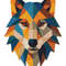 Colorful Wolf Face In Geometric Shapes Cross Stitch Pattern PDF Instant Download 0