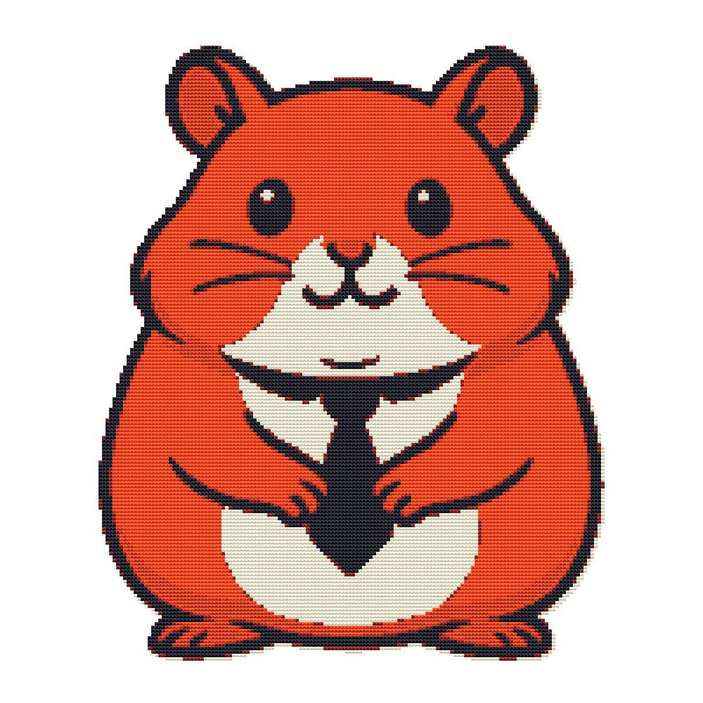 Cute Hamster In A Tie  Cross Stitch Pattern PDF  Instant Download 0
