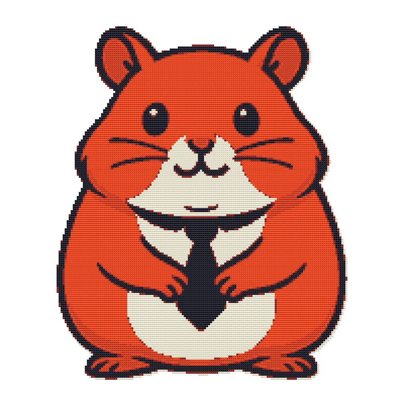 Cute Hamster In A Tie  Cross Stitch Pattern PDF  Instant Download 0