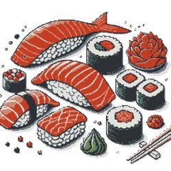 delicious sushi - cross stitch pattern pdf - instant download