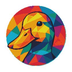 duck face in the form of geometric lines - cross stitch pattern pdf - instant download