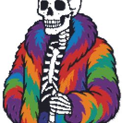 fashionable skeleton - cross stitch pattern pdf - instant download
