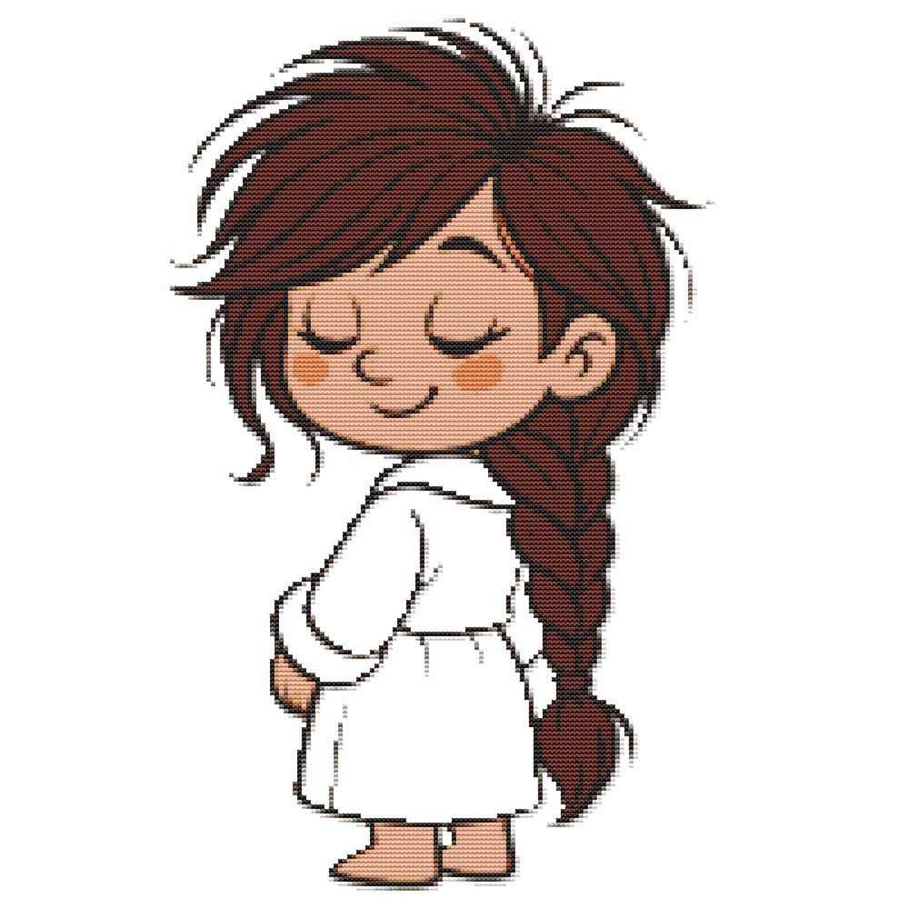 Girl In A White Coat Cross Stitch Pattern PDF Instant Download 0