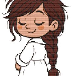 girl in a white coat - cross stitch pattern pdf - instant download