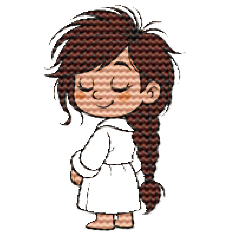 Girl In A White Coat Cross Stitch Pattern PDF Instant Download 0