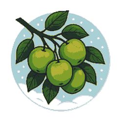 green apples - cross stitch pattern pdf - instant download