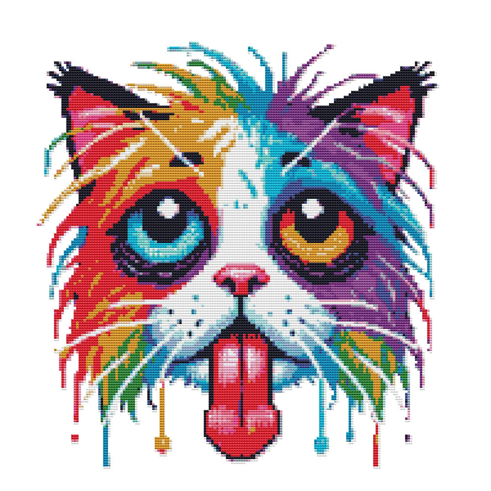 Humor Tired After Work Cat Cross Stitch Pattern PDF Instant Download 0