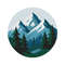 Landscape With Fir Trees And Mountains Cross Stitch Pattern PDF Instant Download 0