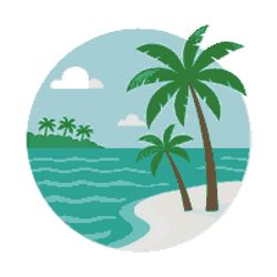 maldives background - turquoise water with palm trees - cross stitch pattern pdf - instant download