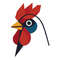 Rooster Face On White Background Cross Stitch Pattern PDF Instant Download 0