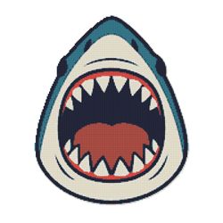 shark mouth - cross stitch pattern pdf - instant download