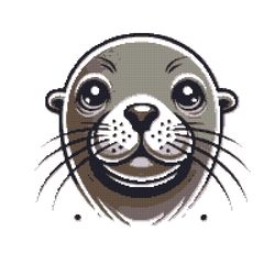 the face of a fur seal - cross stitch pattern pdf - instant download