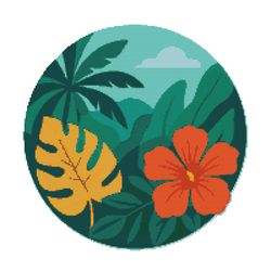 tropical nature with beautiful leaves - cross stitch pattern pdf - instant download
