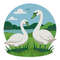 White Swans Against The Backdrop Of Beautiful Nature Cross Stitch Pattern PDF Instant Download 0