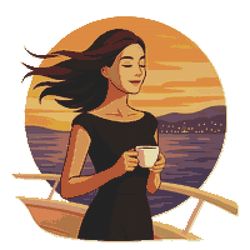 elegant girl - cross stitch pattern pdf - instant download