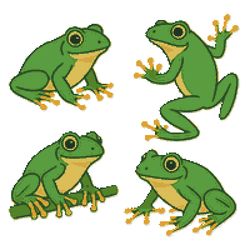 frogs in motion - cross stitch pattern pdf - instant download