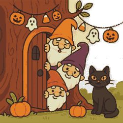 gnomes greet guests - cross stitch pattern pdf - instant download