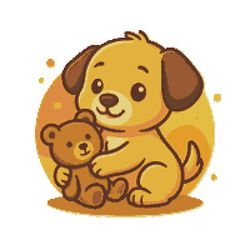 the little dog holds a toy in his hands - cross stitch pattern pdf - instant download