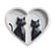 2 Black Cats Looking Out Of The Heart Cross Stitch Pattern PDF Instant Download 0