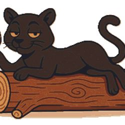 a cunning panther rests on a log - cross stitch pattern pdf - instant download